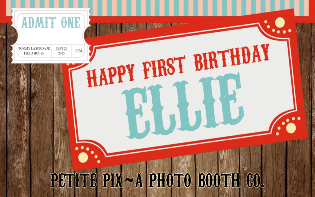 Petite Pix Hashtag Printer Photo Booth at Thomas Lasorda Jr Field House for Ellie's 1st Birthday